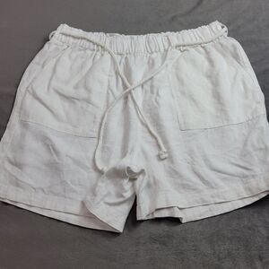 Alexander Jordan‎ Shorts Womens Size Large White Linen Drawstring Tie Vacation